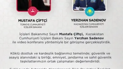 İçişleri Bakanı Mustafa Çiftçi, Kazakistan İçişleri Bakanı Yerzhan Sadenov ile