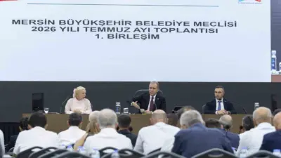 Mersin Büyükşehir Belediye Meclisinin Temmuz ayı toplantısında konuşan Başkan Vahap