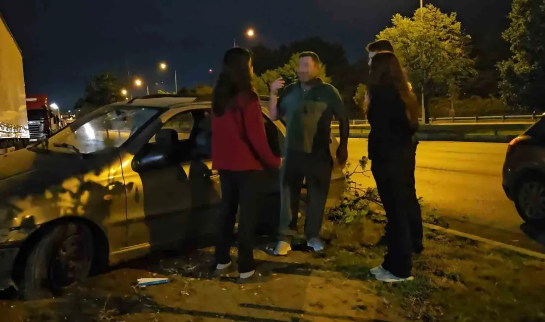 Bursa’nın Nilüfer ilçesinde kontrolden çıkan otomobilin tıra çarpması sonucu meydana