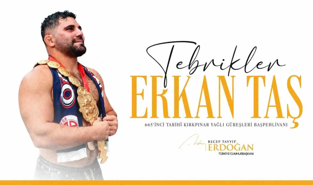 Cumhurbaşkanı Recep Tayyip Erdoğan, 665’inci Kırkpınar Yağlı Güreşleri’nde başpehlivanlık kemerini