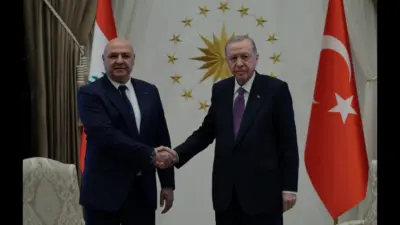 Cumhurbaşkanı Erdoğan, Ankara'da ağırladığı Lübnan Cumhurbaşkanı Joseph Avn ile bir