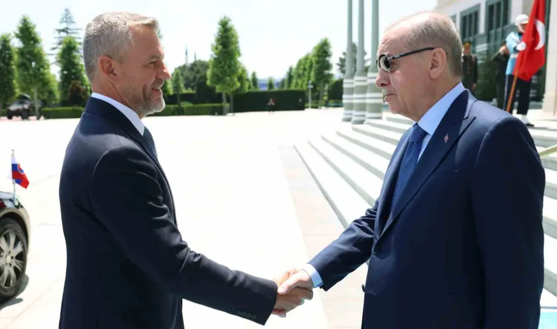 Cumhurbaşkanı Recep Tayyip Erdoğan, Slovakya Cumhurbaşkanı Peter Pellegrini ile bir