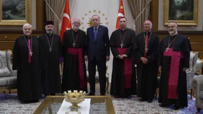 Cumhurbaşkanı Recep Tayyip Erdoğan, Türkiye Katolik Episkoposlar heyetini kabul etti.