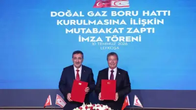 Cumhurbaşkanı Yardımcısı Cevdet Yılmaz, Türkiye-KKTC arasında düzenlenen KKTC’ye Doğal Gaz