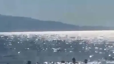 Bursa’da serinlemek için denize gelen baba ve 2 kızı, boylarının