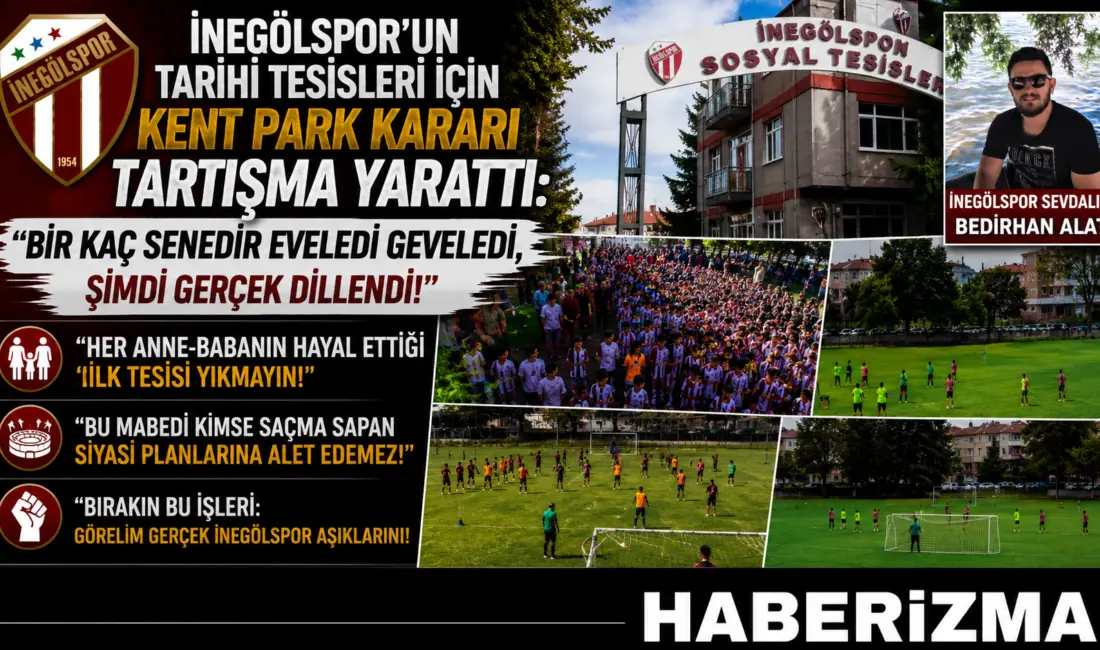 İnegölspor'un tarihi altyapı tesislerinin elinden alınması iddialarına taraftarlardan ve camiadan