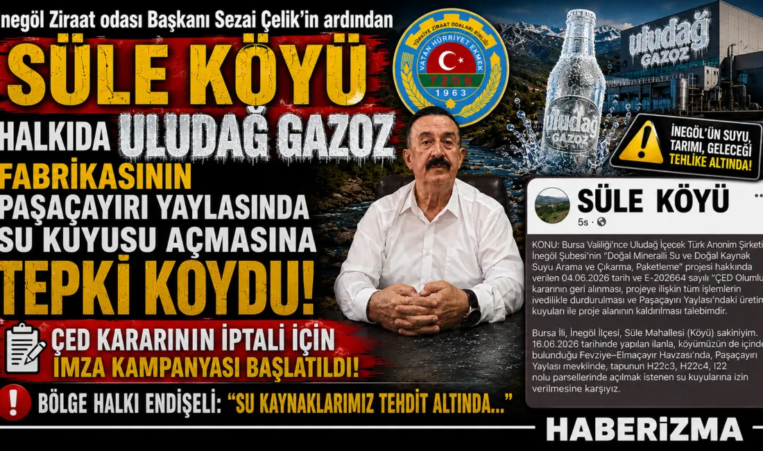 İnegöl Ziraat Odası Başkanı Sezai Çelik'e basın açıklamasının ardından bölgeden