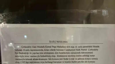 Cumhuriyet Halk Partisi Çerkezköy İlçe Teşkilatı’nda görevden alınan ilçe başkanı