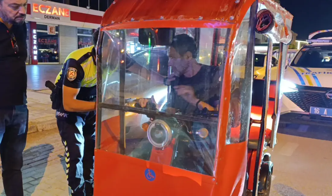Bursa’nın İnegöl ilçesinde alkollü şekilde triportör kullanan sürücü, polis ekiplerinin