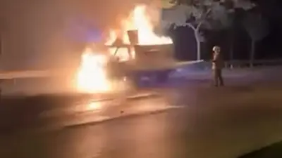 Bursa’da seyir halindeyken bir anda alev alan kamyonet kullanılamaz hale