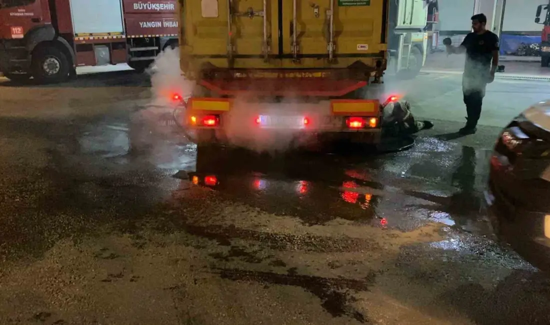 Bursa’nın İnegöl ilçesinde seyir halindeki tırın arka lastiğinin patlaması sonucu