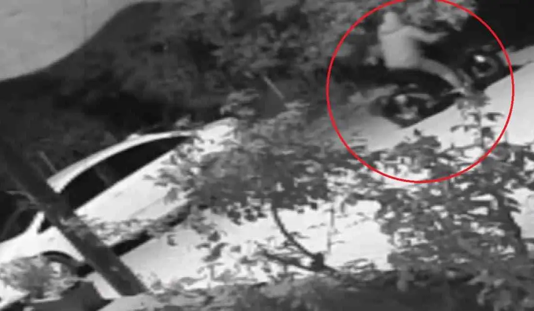 Bursa’nın İznik ilçesinde park halindeki bir otomobil, gece saatlerinde gerçekleştirilen
