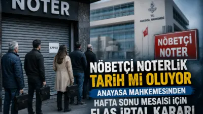 Anayasa Mahkemesi, noterlerin hafta sonu ve resmi tatillerde çalışmasını öngören