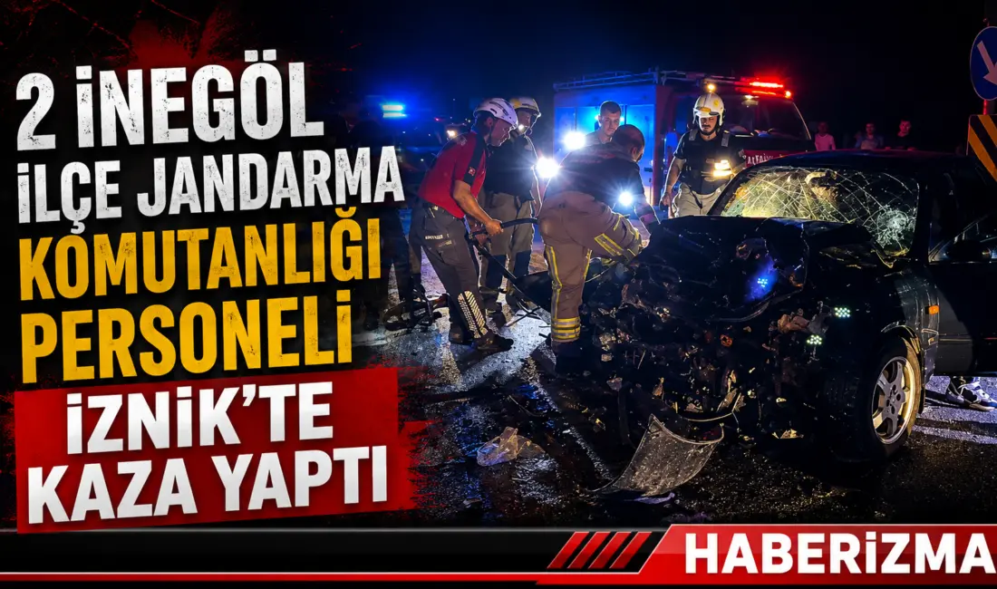 Bursa’nın İznik ilçesinde iki otomobilin kafa kafaya çarpıştığı trafik kazasında