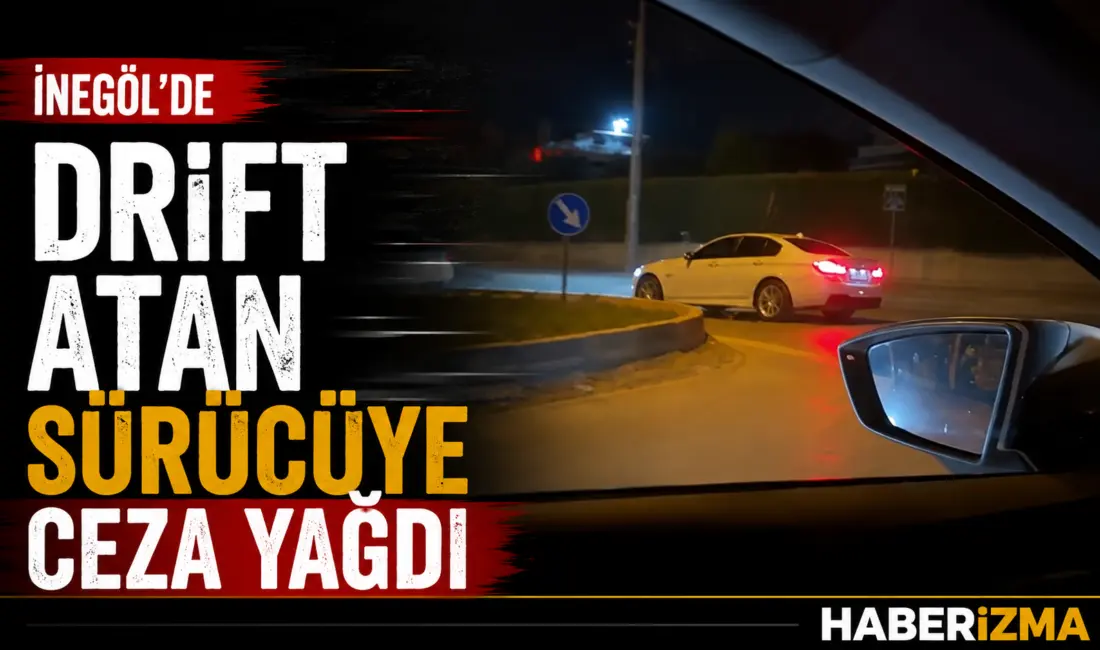 Bursa’nın İnegöl ilçesinde drift yapan sürücü, amatör kameraya yakalandı. Görüntülerin