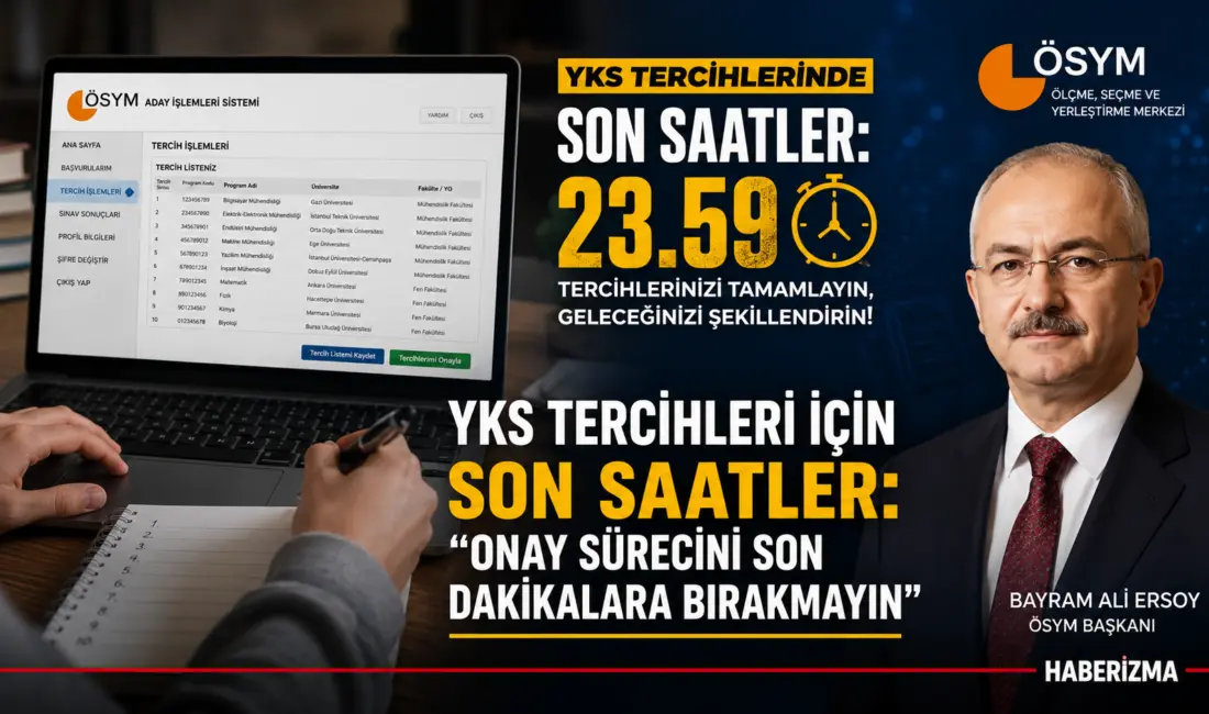 Milyonlarca üniversite adayının heyecanla sürdürdüğü Yükseköğretim Kurumları Sınavı (YKS) tercih