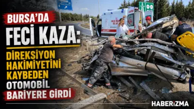 Bursa’da sürücüsünün kontrolünden çıkan otomobil bariyere ok gibi girdi. Yaşanan