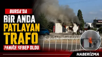 Bursa’da ana arter üzerinde bulunan trafo, henüz bilinmeyen sebepten dolayı
