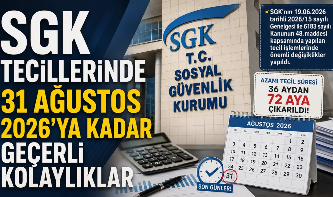 Sosyal Güvenlik Kurumu’nun tecillerinde 31 Ağustos 2026’ya kadar geçerli kolaylıklarda
