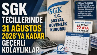 Sosyal Güvenlik Kurumu’nun tecillerinde 31 Ağustos 2026’ya kadar geçerli kolaylıklarda