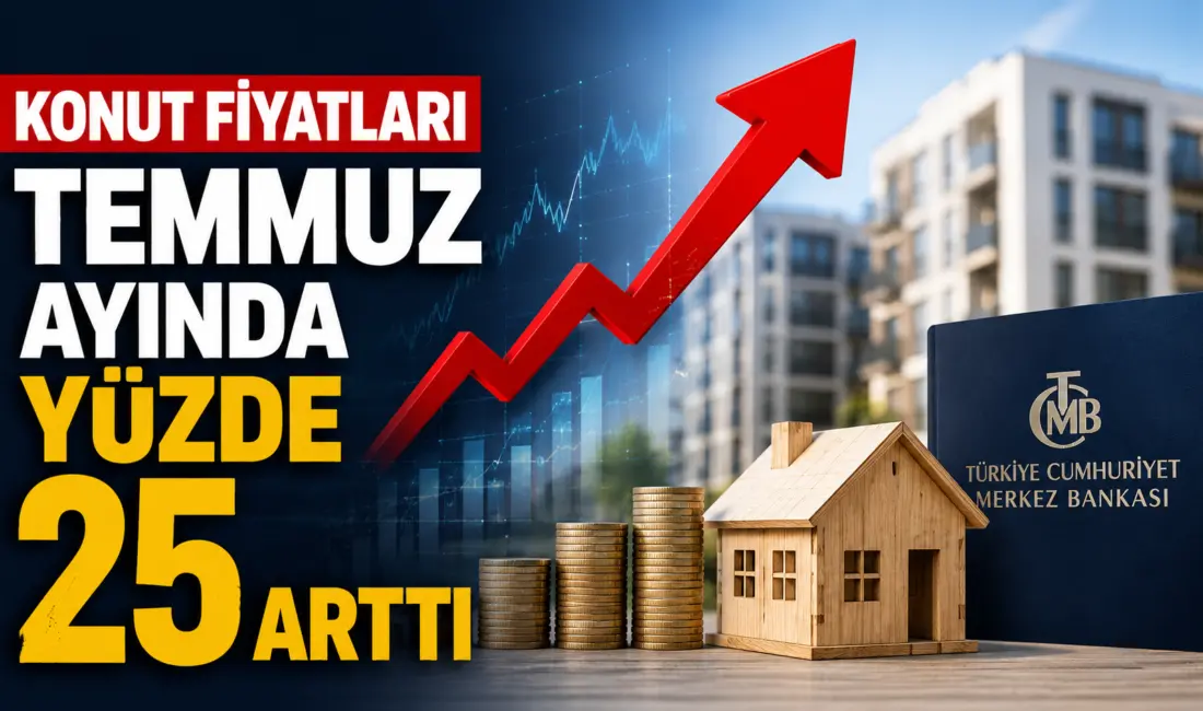 Temmuz ayında konut fiyat endeksi, bir önceki yılın aynı ayına