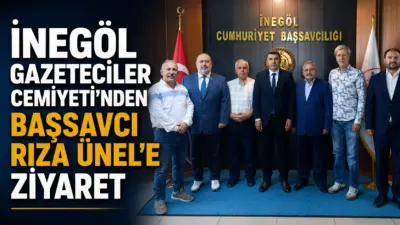 İnegöl Gazeteciler Cemiyeti (İGC) Başkanı Mehmet Hanefi Yıldırım ve yönetim