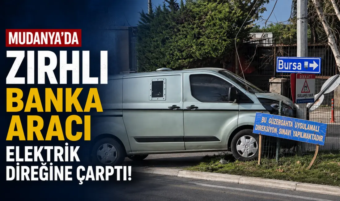 Bursa’nın Mudanya ilçesinde zırhlı banka aracı kavşaktan çıkan başka bir