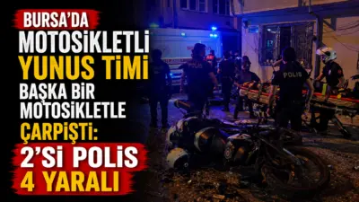 Bursa’da kavga ihbarına giden motosikletli Yunus timinin başka bir motosikletle