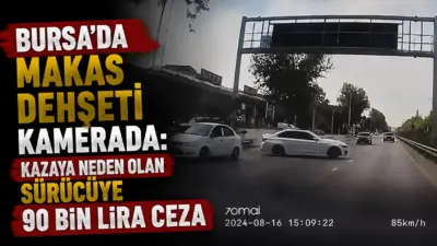 Bursa’nın Mudanya ilçesinde trafikte makas atarak ilerleyen otomobil, başka bir