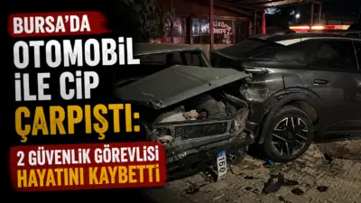 Bursa’da kavşaktan ara yola girmek isteyen otomobile karşı yoldan hızla
