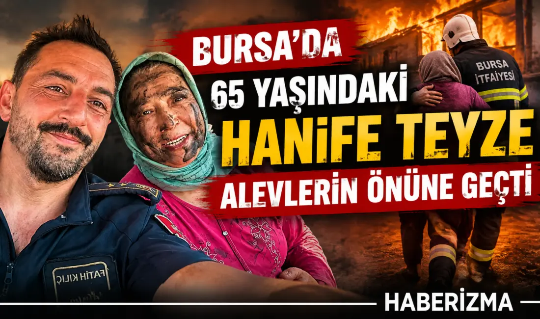 Bursa’nın Yenişehir ilçesinde anızda başlayıp ormana sıçrayan yangını gören 65