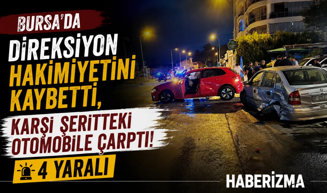 Mudanya ilçesinde iki otomobilin çarpışması sonucu 4 kişi yaralandı. Kaza,