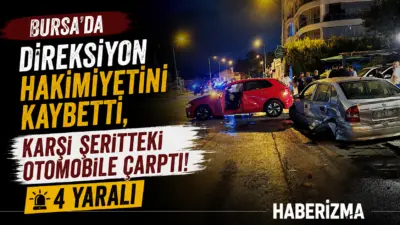 Mudanya ilçesinde iki otomobilin çarpışması sonucu 4 kişi yaralandı. Kaza,