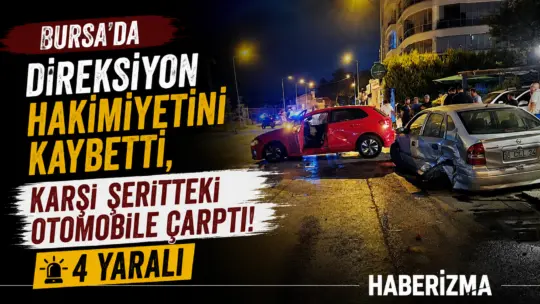 Mudanya ilçesinde iki otomobilin çarpışması sonucu 4 kişi yaralandı. Kaza,