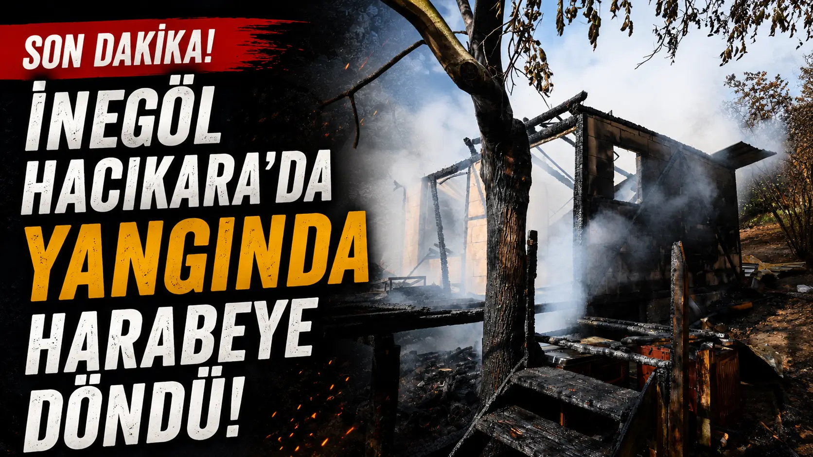 Bursa’nın İnegöl ilçesinde çıkan yangında bir baraka tamamen yanarak kullanılamaz