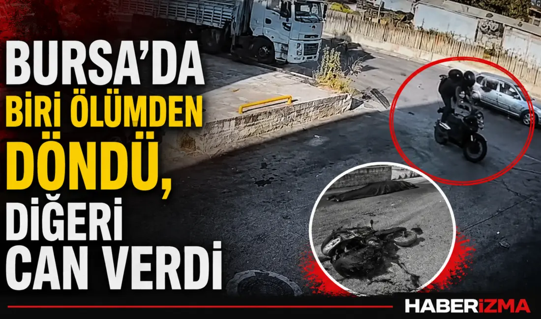 Bursa’da kaldırımda yürüyen bir yaya, saniyelerle ölümden kurtuldu. Kontrolden çıkan