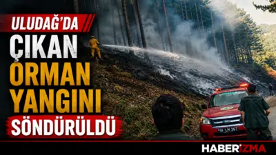 Uludağ’ın eteklerinde çıkan orman yangını, havadan ve karadan yapılan söndürme