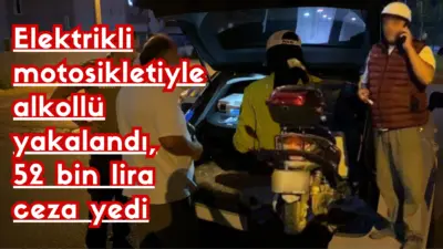 Bursa’nın İnegöl ilçesinde elektrikli motosikletiyle 1.37 promil alkollü olduğu belirlenen