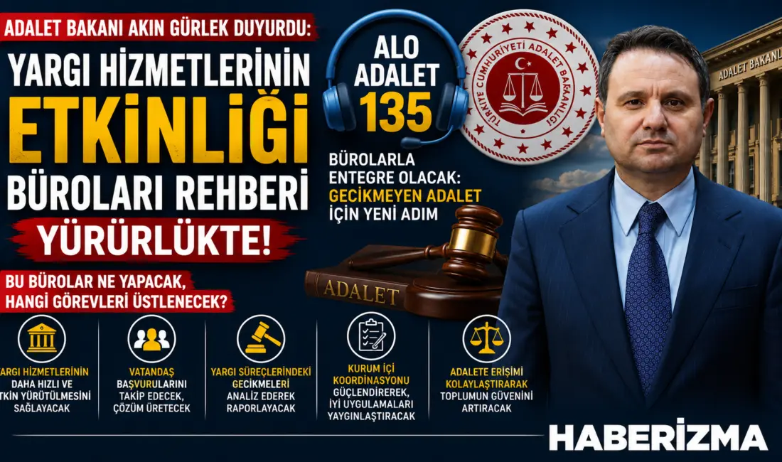 Adalet Bakanı Akın Gürlek, yargı sisteminde gecikmeleri önlemek, verimliliği artırmak