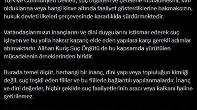 Adalet Bakanı Akın Gürlek, Alihan Kuriş Suç Örgütü hakkında, “Herhangi