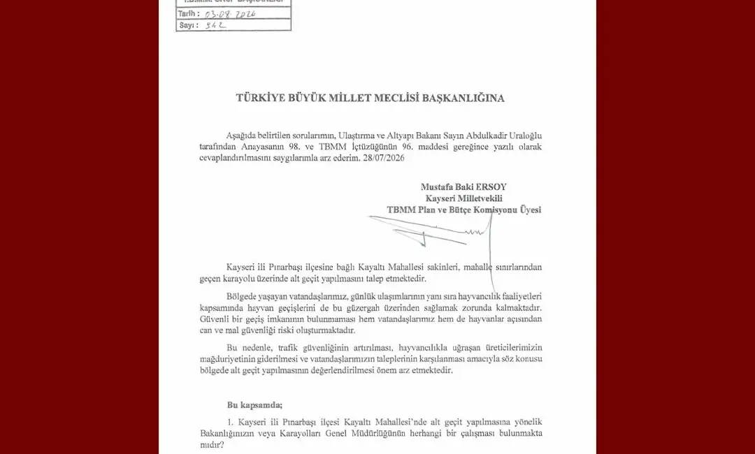 MHP Kayseri Milletvekili Baki Ersoy, Pınarbaşı ilçesine bağlı Kayaltı Mahallesi’nde