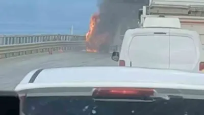 Bursa’da seyir halindeki kamyonet, alevlere teslim oldu. Yangın, İznik ilçesi