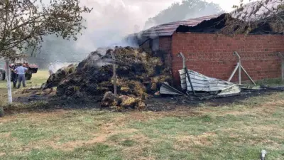 Bursa’nın İnegöl ilçesinde samanlıkta çıkan yangın, itfaiye ekiplerinin yaklaşık 1