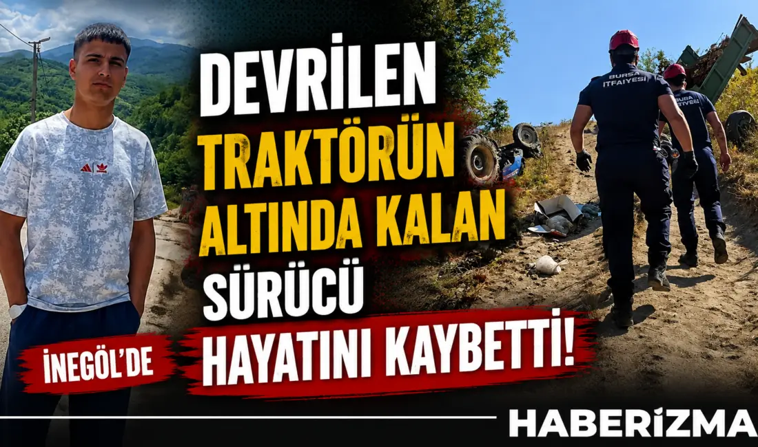 Bursa’nın İnegöl ilçesinde kontrolden çıkarak şarampole devrilen traktörün altında kalan