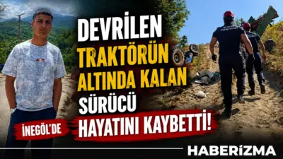 Bursa’nın İnegöl ilçesinde kontrolden çıkarak şarampole devrilen traktörün altında kalan
