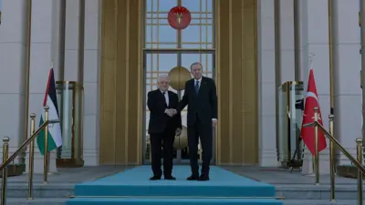 Cumhurbaşkanı Recep Tayyip Erdoğan, resmî ziyareti kapsamında Türkiye'ye gelen Filistin