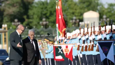 Cumhurbaşkanı Recep Tayyip Erdoğan, Filistin Devlet Başkanı Mahmud Abbas’ı resmi