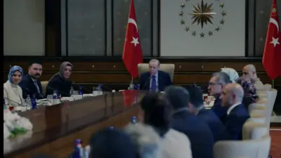 Cumhurbaşkanı Erdoğan, Cumhurbaşkanlığı Külliyesi'nde şehit yakınları ve gazilerle bir araya