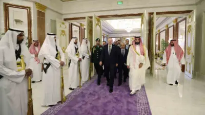 Cumhurbaşkanı Recep Tayyip Erdoğan, günübirlik çalışma ziyareti için geldiği Suudi