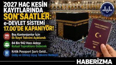 2027 HAC KESİN KAYITLARINDA SON SAATLER: e-DEVLET SİSTEMİ 17.00’DE KAPANIYOR!